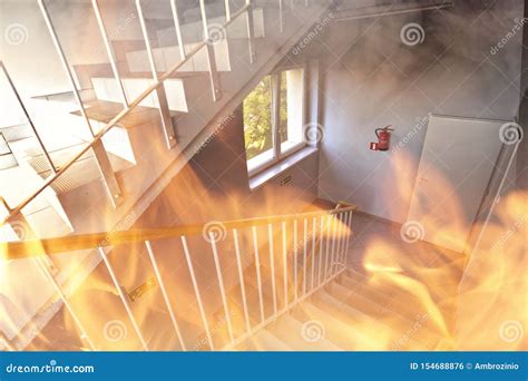 fire   office building stock photo image  office home