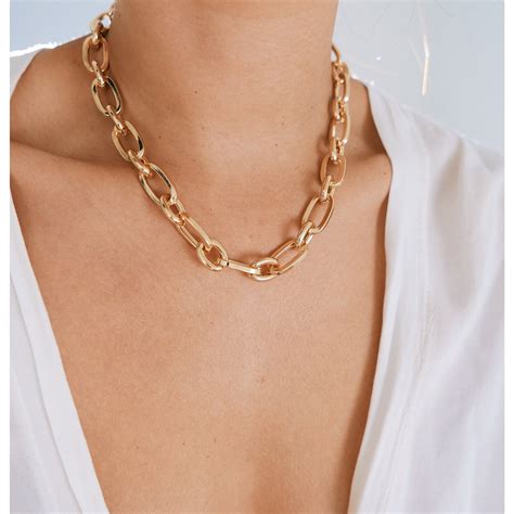 Gold Chain Necklace, Thick Gold Chain, Gold Chunky Necklace, Layering