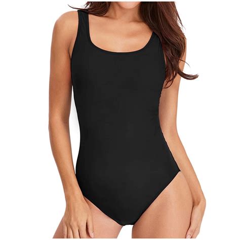 TAIAOJING Women Swimsuit Bathing Suit Solid Print Bikini One Piece