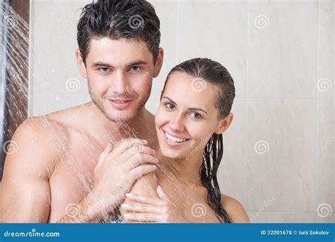 Couple in shower stock photo. Image of health, happiness - 32001678