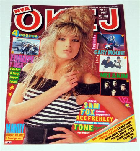 MANDY SMITH Okej Magazine 1987 Sweden Kiss Band Ace Frehley Madonna
