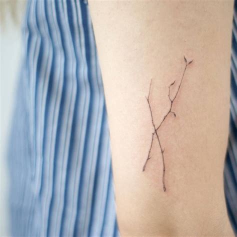 Delicate twig on the arm - Tattoogrid.net