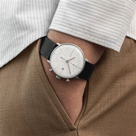 touches  red   junghans max bill chronoscope bauhaus watchgecko