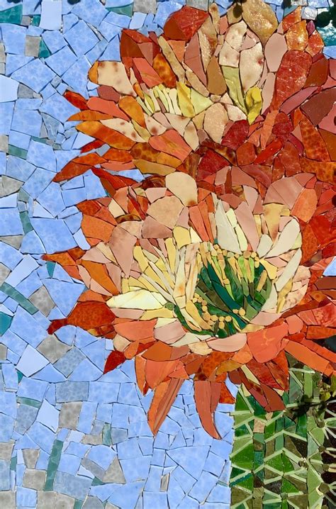 Мозаика Татьяны Максимовой «цветущий кактус» | Mosaic art, Stone mosaic ...