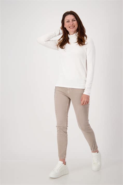 Monari Five Pocket Jeans mit Strass Details, mocca - Hartmann Mode Shop