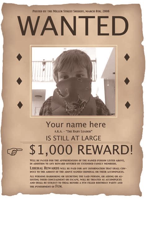 Old Fashioned Wanted Poster Template Wanted Poster Te - vrogue.co