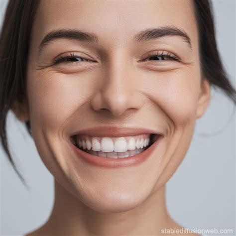 womans closed mouth smile  photo stable diffusion