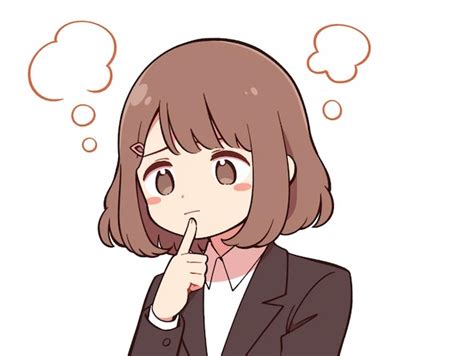 anime thinking pictures