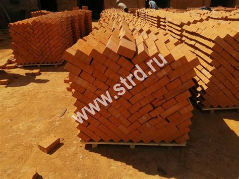 Кирпич строительный полнотелый Красный рифленый 250*120*65мм М150кг/см2 ...