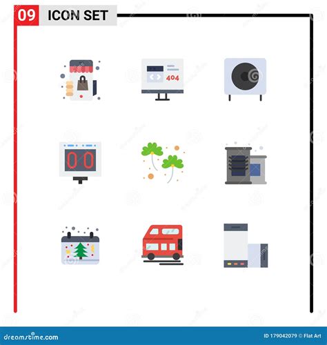 Modern Set of 9 Flat Colors and Symbols Such As Sports, Scoreboard