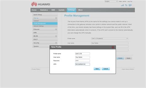 cell  lte manual apn configuration