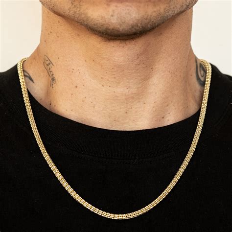 10k Yellow Gold Two-Tone Diamond Cut Ice Chain | LoveBling