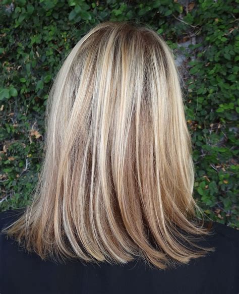 Straightened Shoulder Length Blonde Hair