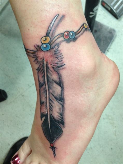 Feather Ankle Bracelet Tattoos