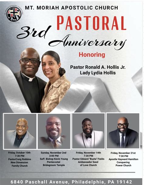 Eld. Ron & Lady Lydia Hollis’ 3rd Pastoral Anniversary