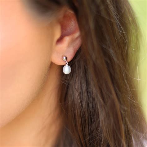 jersey pearl freshwater pearl drop earrings