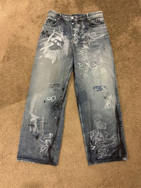 Balenciaga Balenciaga Graffiti Baggy Pants | Grailed