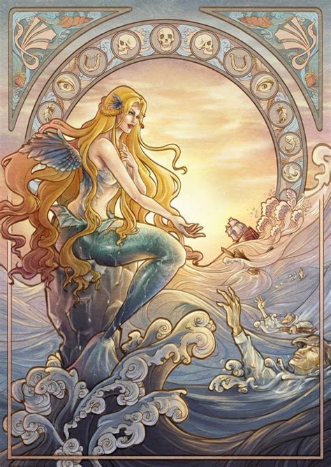 art nouveau mermaid | Mermaid art, Art nouveau illustration, Fantasy ...