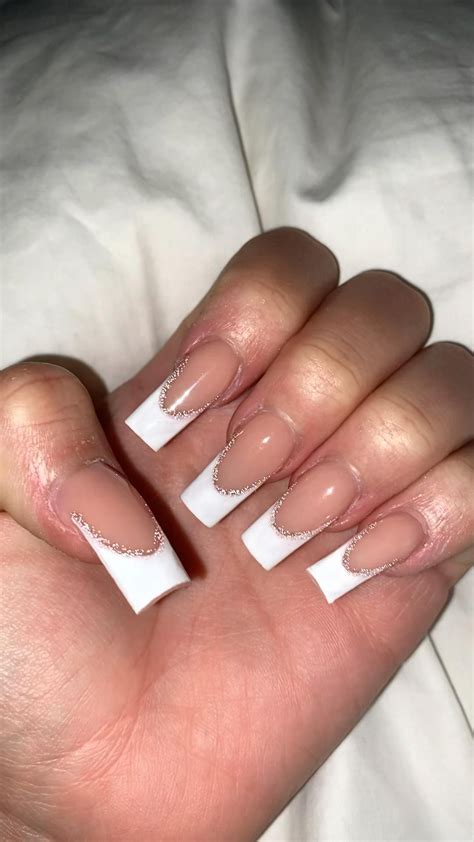 French Tip With Glitter Outline Cheapest Shops | www.daylesfordgardener ...