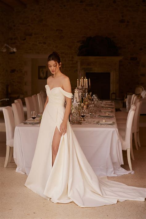 Rey: Satin Wedding Dress with Sweetheart Neckline | Adore by Justin