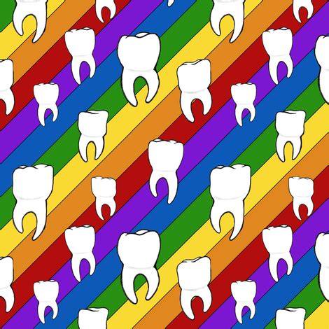 Teeth rainbow fabric - sufficiency - Spoonflower