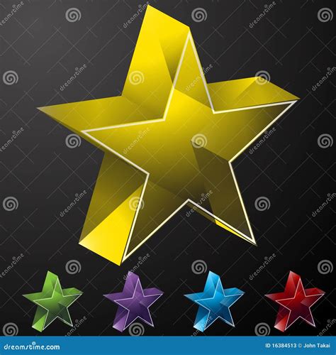 3D Glass Crystal Stars stock vector. Illustration of yellow - 16384513