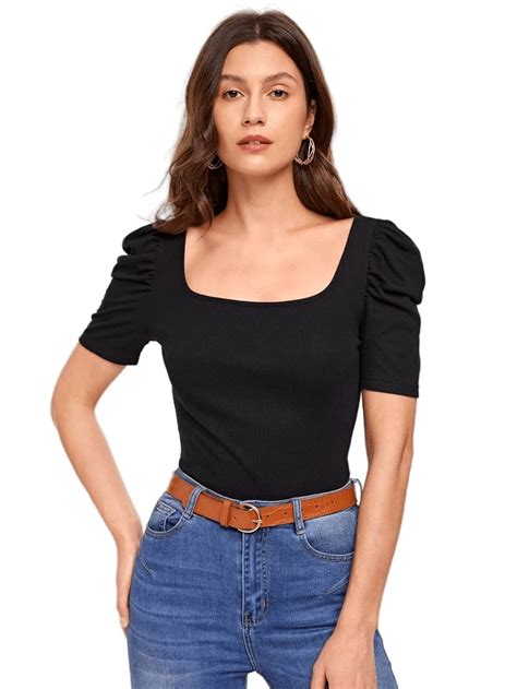 Buy TAGAS Women's Solid Regular Fit Top (T-1025-1_Black at Amazon.in