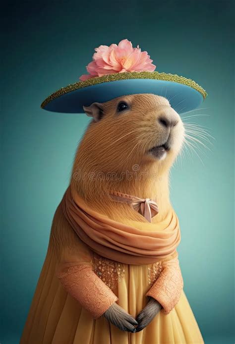 Capybara Funny Anthropomorphic Animal. Cute Mammal Illustration Stock ...
