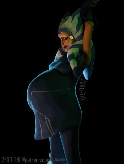 Preggo Ahsoka stretching by ZERO-THL on DeviantArt