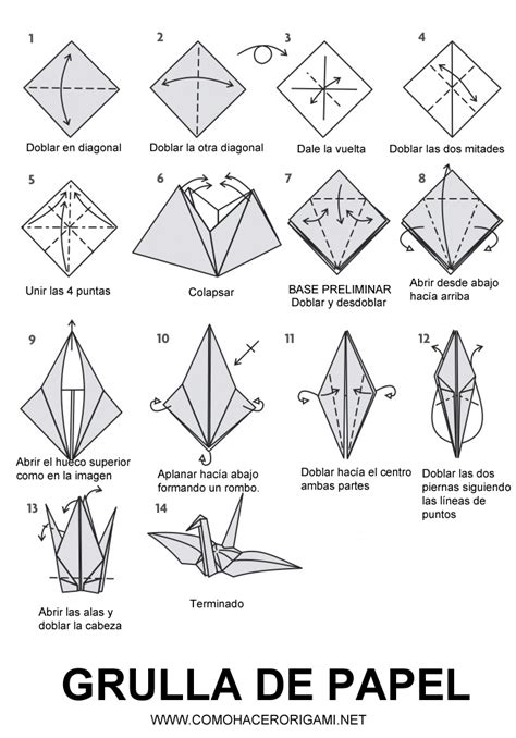 Cómo hacer una GRULLA DE PAPEL paso a paso