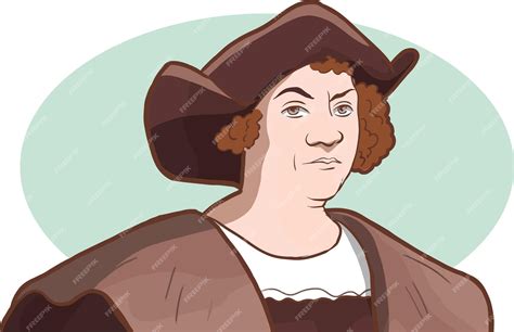 premium vector portrait drawing  christopher columbus vector