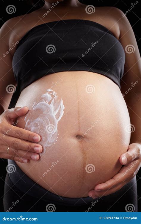 Pregnancy and cream stock photo. Image of stomach, asian - 23893734