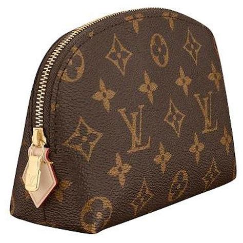 louis vuitton lv cosmetic pouch monogram brown leather ref