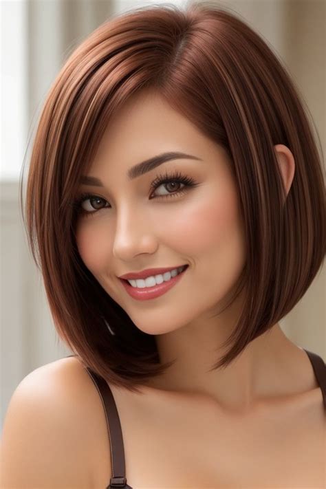 castaño cobrizo caoba | Short hair styles easy, Short hair styles ...