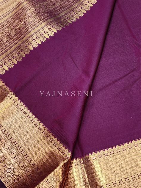 Semi Silk Kanchipuram Saree - Plum – Yajnaseni
