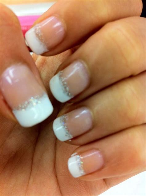 Glitter French Tips | Glitter french tips, French tip nails, Nails