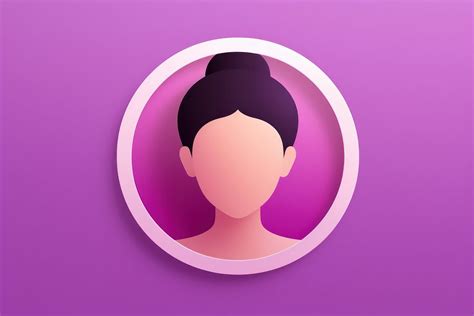 profile icon portrait circle purple premium photo illustration