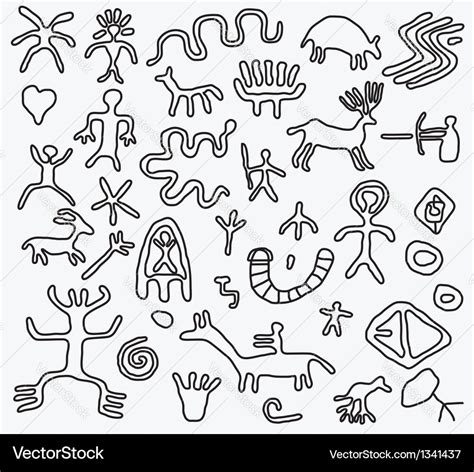 Petroglyphs Royalty Free Vector Image - VectorStock