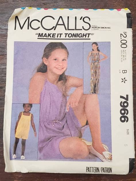 CUT: Mccall's 7966 Pattern. Children's and Girl's | Etsy