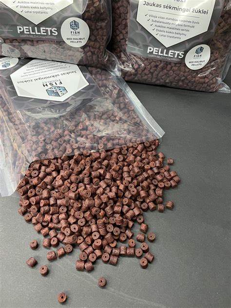 Peletės „Pre-Drilled Red Halibut Pellets 8mm“ – 1kg - www.fishfood.lt