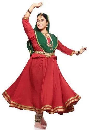 bharatanatyam red kathak indian classical dance costume  piece