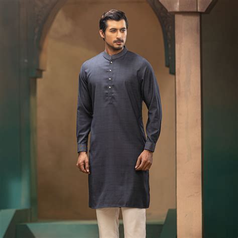 MENS PREMIUM PANJABI-Blue Gray – TwelveBd
