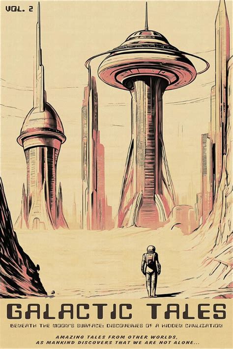 vintage style sci fi poster retro science fiction print classic scifi