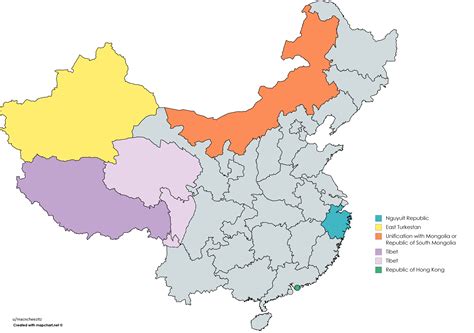 Movements for Independence or Autonomy in China, according to Wikipedia