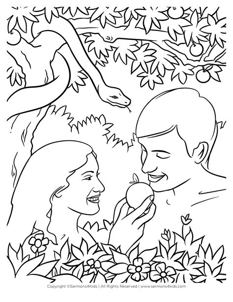 Adam And Eve In The Garden Of Eden Coloring Pages Adam And Eve Play