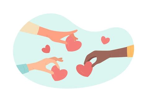 premium vector multicultural human hands  hearts