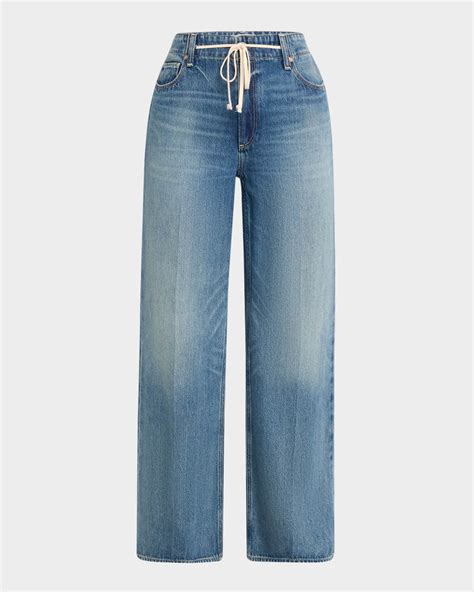 PAIGE Zoey Wide-Leg Jeans with Tie | Neiman Marcus