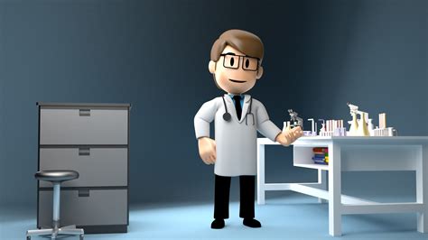 3d model cartoon doctor labs item