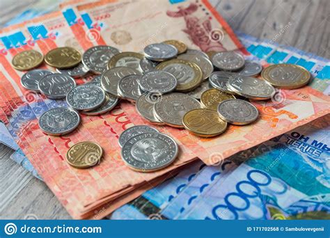 Paper Banknotes Tenge KZT. Tenge is the National Currency of Kazakhstan ...