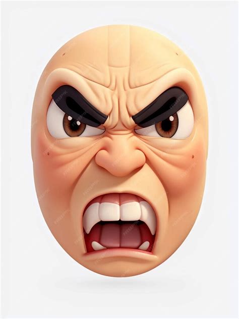 Premium Photo | A angry face emoji with white backgrou